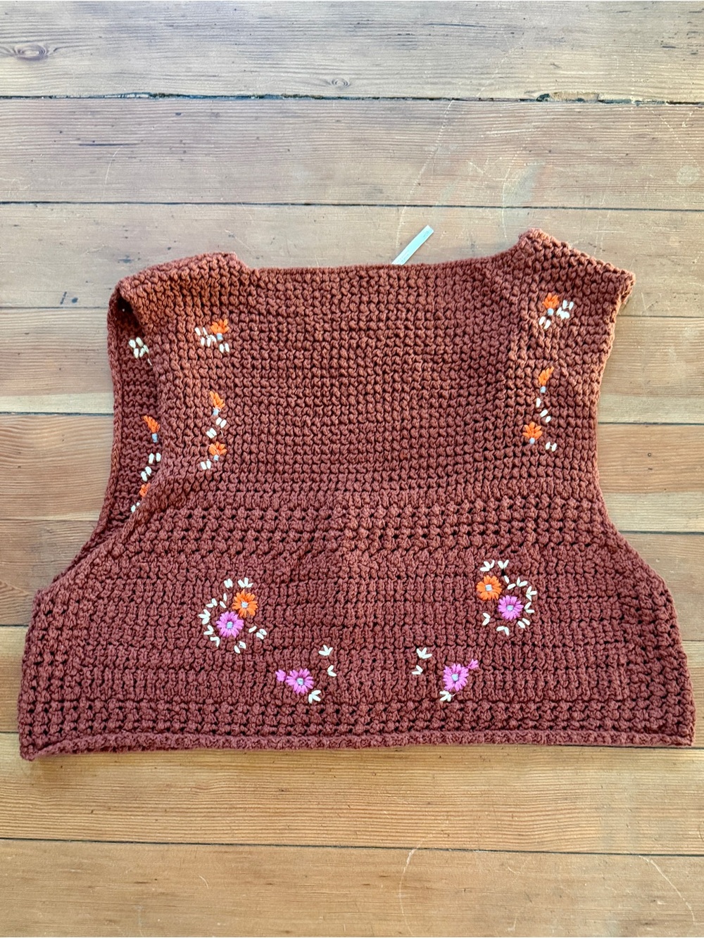 Free People Rust Crochet Floral Tank - Picture 3 of 4